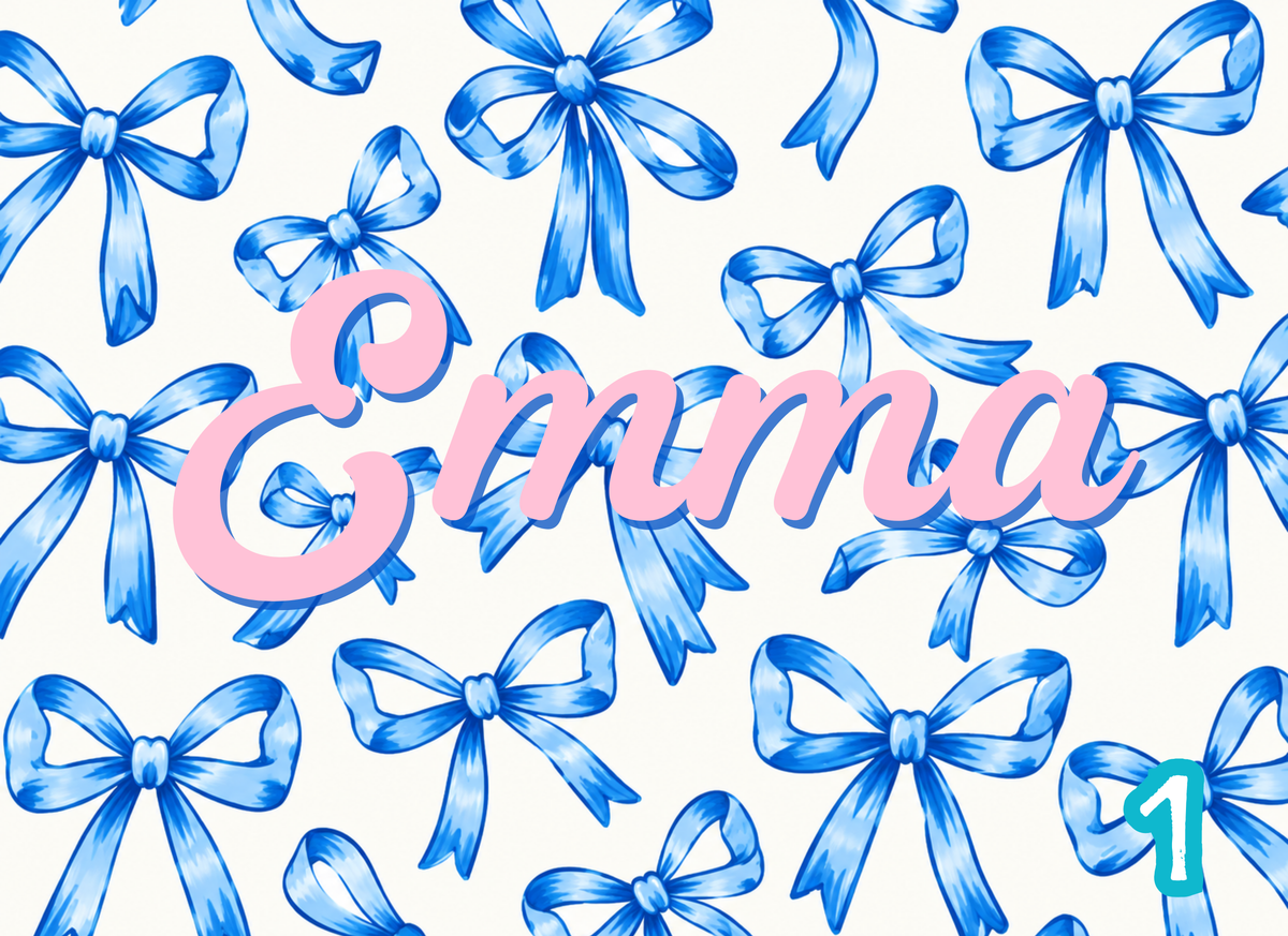 Cantiague Chromebook Decal 1 - Blue Bows